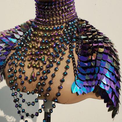 Iridescent Rainbow Scalemail Chainmail Harness..