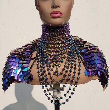 Iridescent Rainbow Scalemail Chainmail Harness..