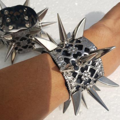 Handmade Jewelry, Studded Spike Bracelet, Gothic..