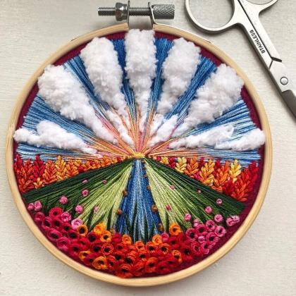 3d Cloud Home Embroidery Hoop Art | Handmade Home..