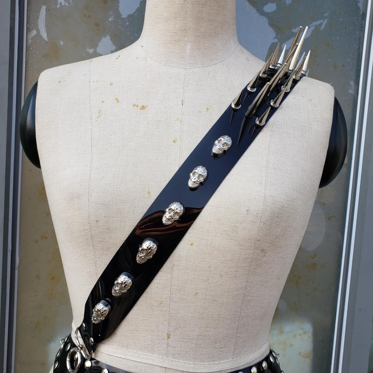 Spike Studded Purse Strap,cross Body Purse Strap,rock Guitar Strap,punk Bag Strap, Phone Strap,handbag Strap